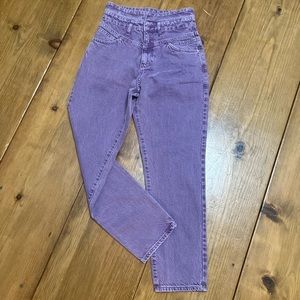 Mango High Rise Purple Acid Wash Jeans